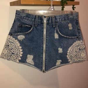 Denim mini skirt